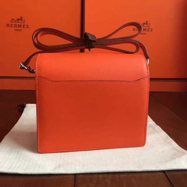 Fausse Sac à Main Mini Sac Roulis Hermès Orange – Image 2