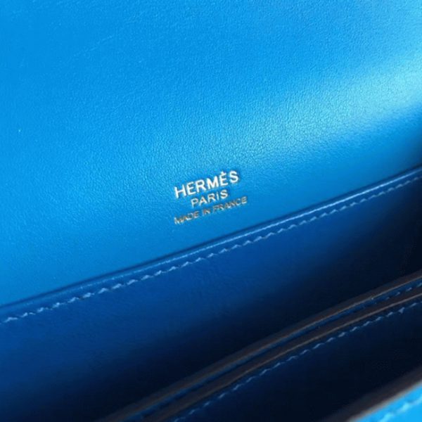 Réplique de Luxe Sac à Main Mini Sac Roulis Hermès Bleu Hydra – Image 8