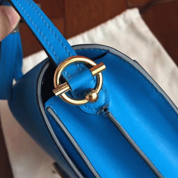 Réplique de Luxe Sac à Main Mini Sac Roulis Hermès Bleu Hydra – Image 7