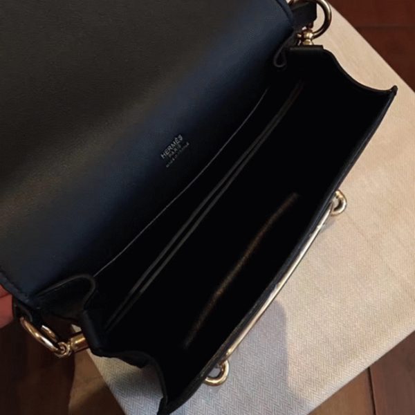 Contrefaçon Sac à Main Mini Sac Roulis Hermès Noir – Image 8