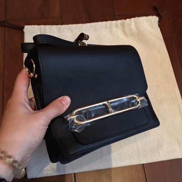 Contrefaçon Sac à Main Mini Sac Roulis Hermès Noir – Image 6
