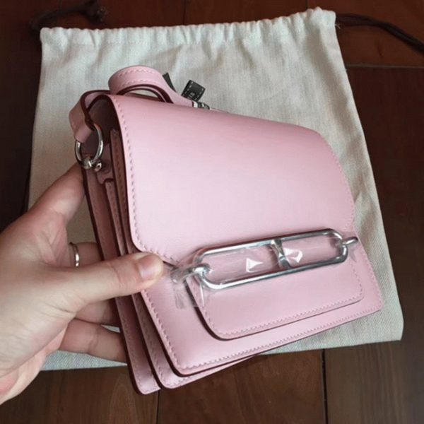 Réplique Sac à Main Mini Sac Roulis Hermès Rose Dragée – Image 5