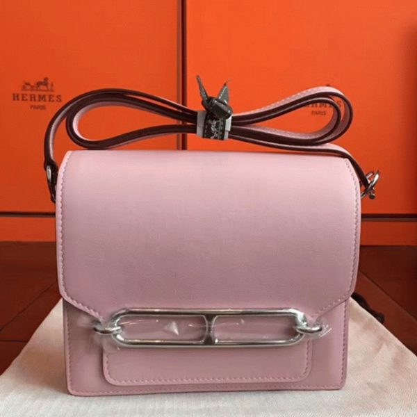 Réplique Sac à Main Mini Sac Roulis Hermès Rose Dragée