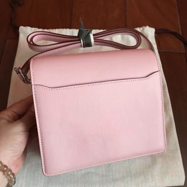 Réplique Sac à Main Mini Sac Roulis Hermès Rose Dragée – Image 4