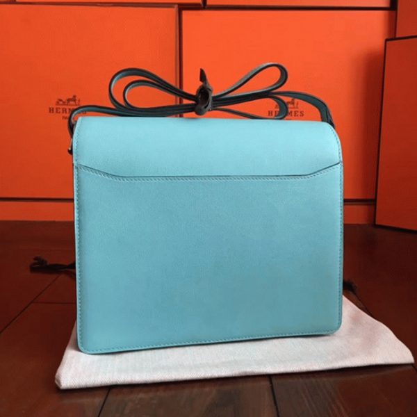 Fausse Sac à Main Mini Sac Roulis Hermès Bleu Atoll – Image 3
