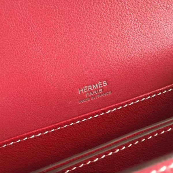 Réplique Designer Sac à Main Mini Sac Roulis Hermès Rouge – Image 6