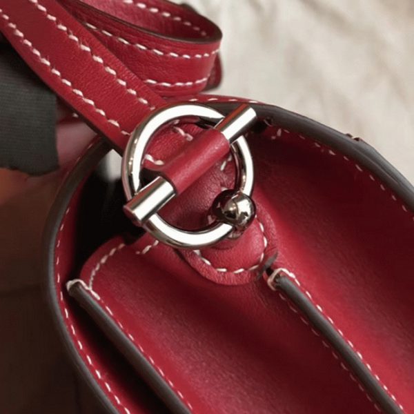 Réplique Designer Sac à Main Mini Sac Roulis Hermès Rouge – Image 3