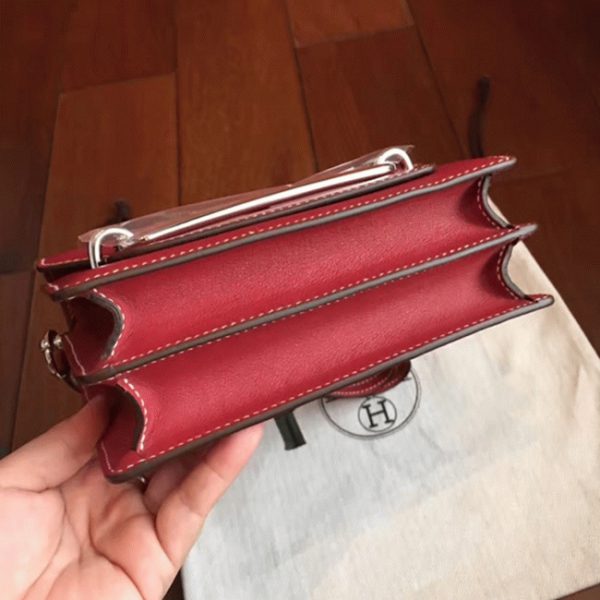 Réplique Designer Sac à Main Mini Sac Roulis Hermès Rouge – Image 2