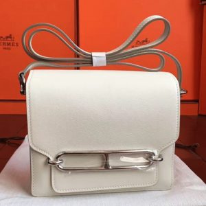 Réplique Bon Marché Sac à Main Mini Sac Roulis Hermès Ivoire