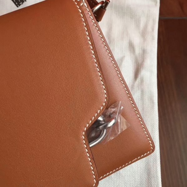 Réplique Sac à Main Mini Sac Roulis Hermès Caramel – Image 8