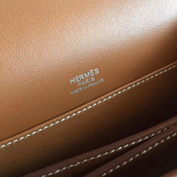 Réplique Sac à Main Mini Sac Roulis Hermès Caramel – Image 5
