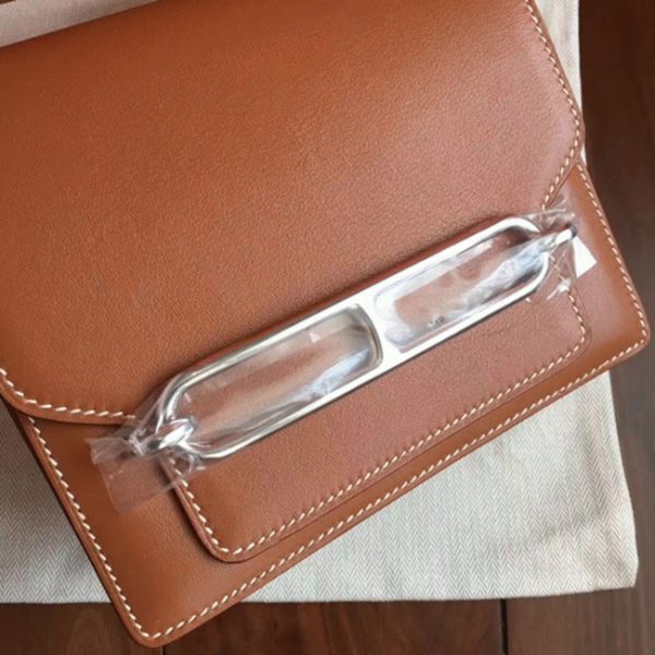 Réplique Sac à Main Mini Sac Roulis Hermès Caramel – Image 3