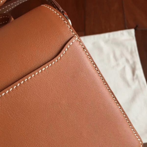 Réplique Sac à Main Mini Sac Roulis Hermès Caramel – Image 2