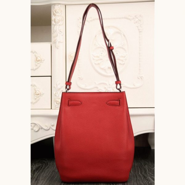 Fausse Sac à main Hermès So Kelly 22cm Rouge Cuir – Image 7
