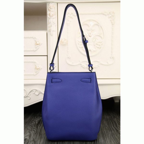 Contrefaçon Sac à main Hermès So Kelly 22cm Bleu Cuir – Image 8