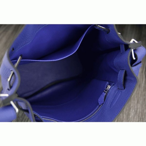 Contrefaçon Sac à main Hermès So Kelly 22cm Bleu Cuir – Image 5