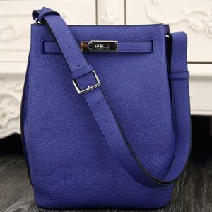 Contrefaçon Sac à main Hermès So Kelly 22cm Bleu Cuir