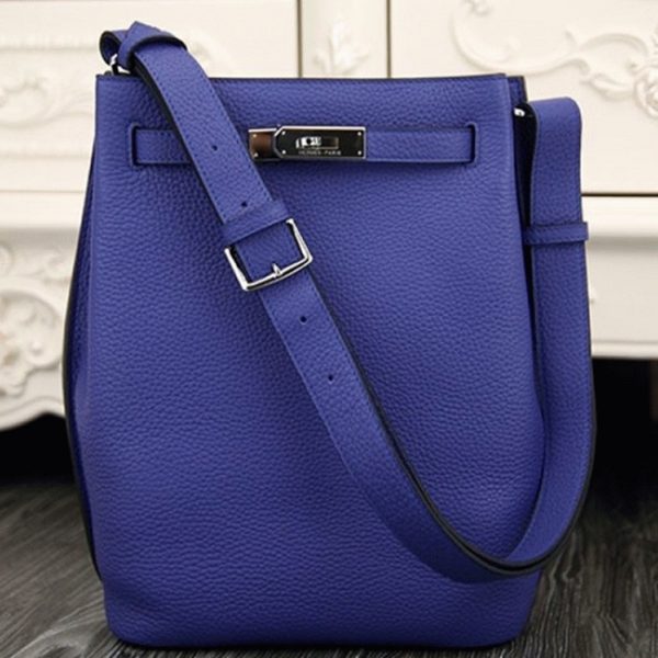 Contrefaçon Sac à main Hermès So Kelly 22cm Bleu Cuir