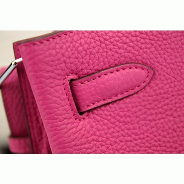 Réplique Sac à main Hermès So Kelly 22cm Rouge Rose Cuir – Image 6