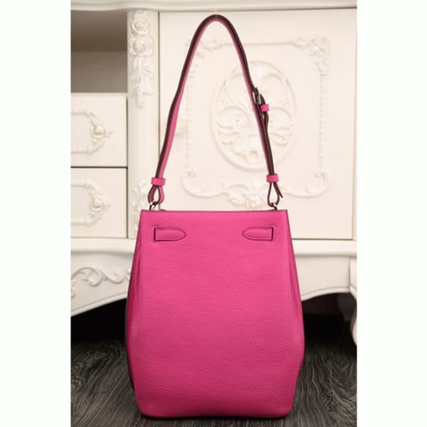 Réplique Sac à main Hermès So Kelly 22cm Rouge Rose Cuir – Image 4