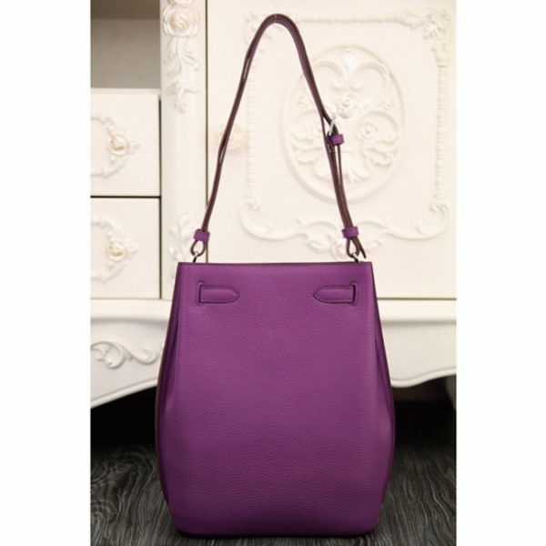 Contrefaçon Sac à main Hermès So Kelly 22cm Violet Cuir – Image 7