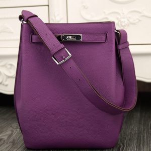 Contrefaçon Sac à main Hermès So Kelly 22cm Violet Cuir