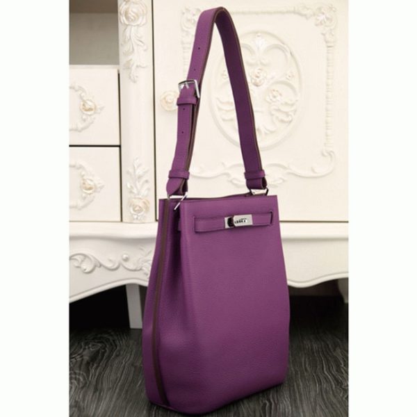 Contrefaçon Sac à main Hermès So Kelly 22cm Violet Cuir – Image 2