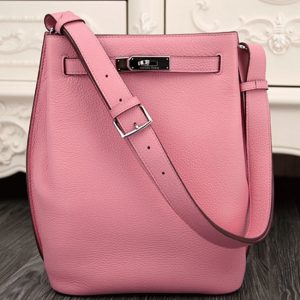 Réplique Sac à main Hermès So Kelly 22cm Rose Cuir