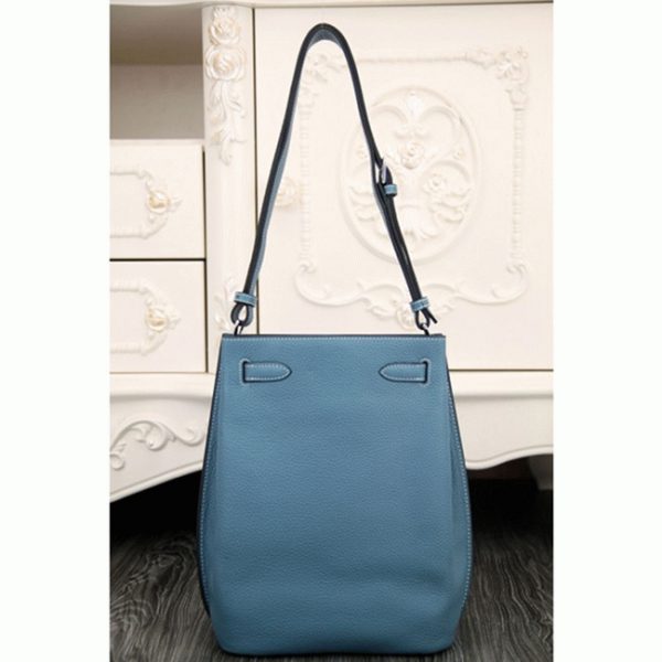 Fausse Sac à main Hermès So Kelly 22cm Bleu Jean Cuir – Image 8
