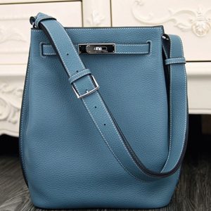 Fausse Sac à main Hermès So Kelly 22cm Bleu Jean Cuir