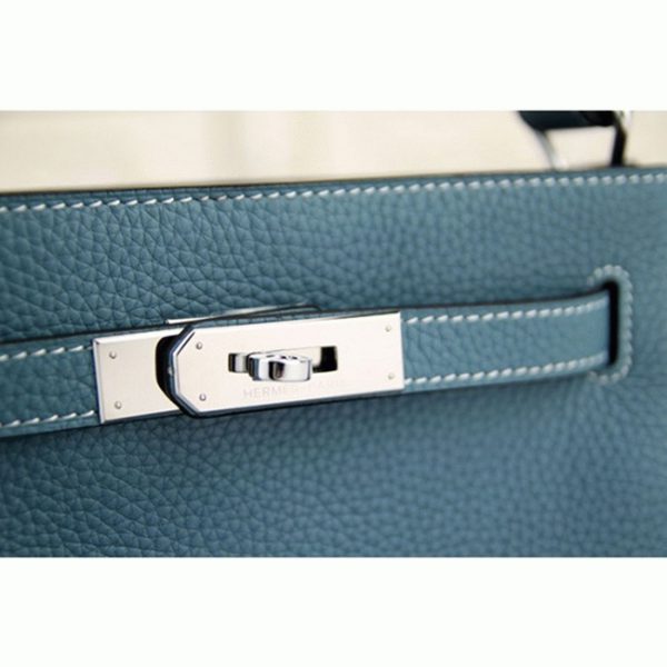 Fausse Sac à main Hermès So Kelly 22cm Bleu Jean Cuir – Image 4