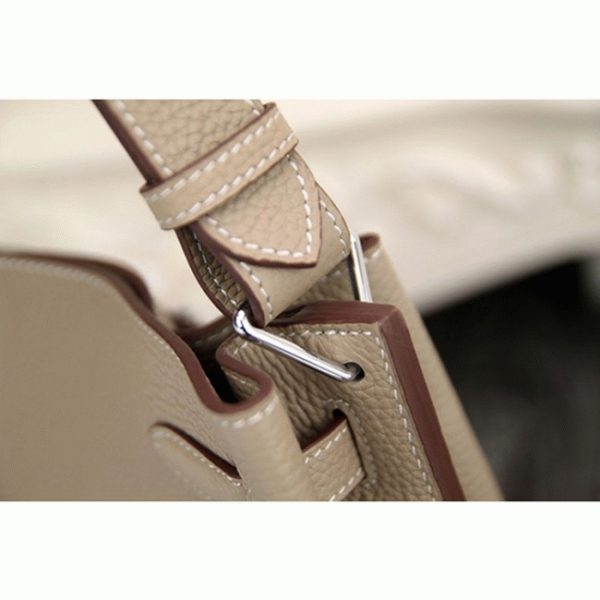 Réplique Sac à main Hermès So Kelly 22cm Gris Cuir – Image 7