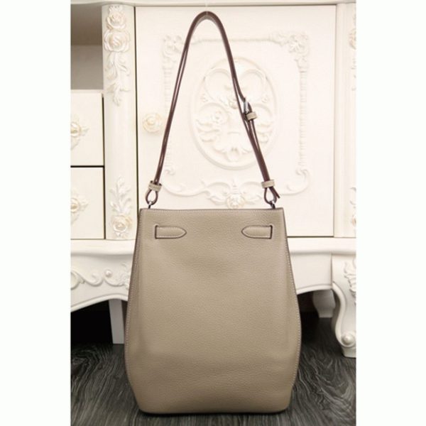 Réplique Sac à main Hermès So Kelly 22cm Gris Cuir – Image 5