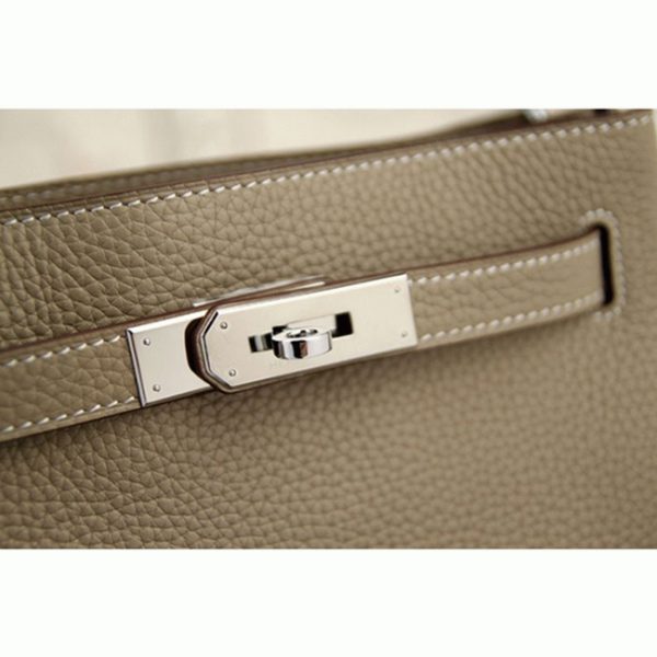 Réplique Sac à main Hermès So Kelly 22cm Gris Cuir – Image 3