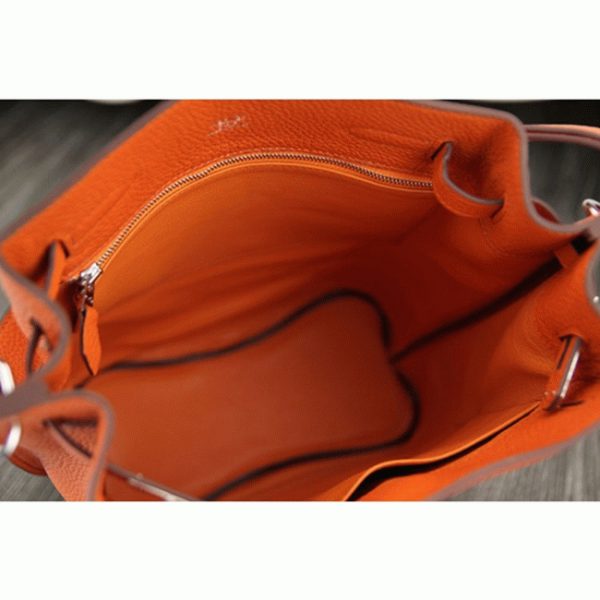 Réplique de designer Sac à main Hermès So Kelly 22cm Orange Cuir – Image 8