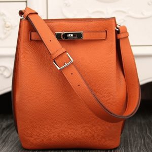Réplique de designer Sac à main Hermès So Kelly 22cm Orange Cuir