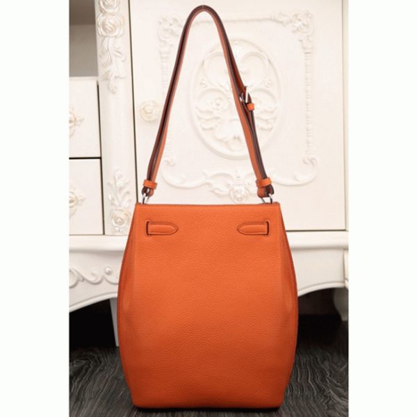 Réplique de designer Sac à main Hermès So Kelly 22cm Orange Cuir – Image 5