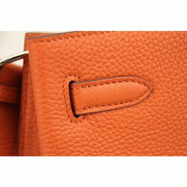 Réplique de designer Sac à main Hermès So Kelly 22cm Orange Cuir – Image 3