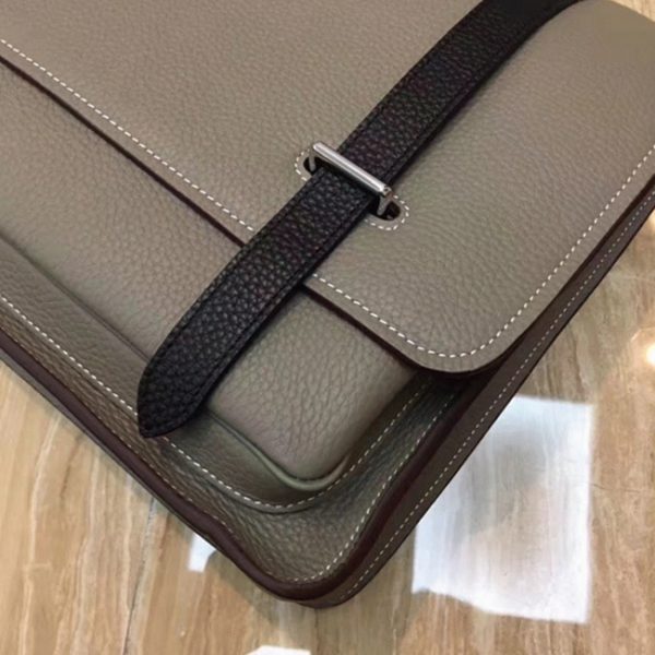 Imitation Sac Hermès Steve Messenger Bicolore Gris – Image 7