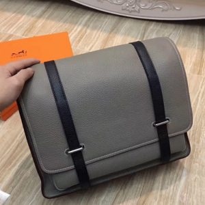Imitation Sac Hermès Steve Messenger Bicolore Gris