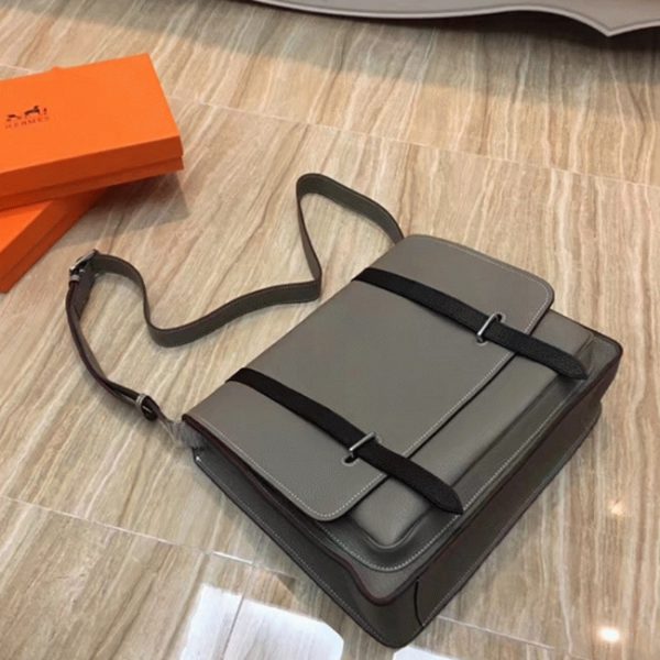 Imitation Sac Hermès Steve Messenger Bicolore Gris – Image 3
