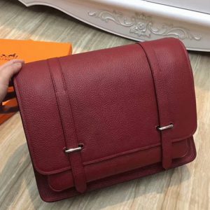 Faux Designer Sac Hermès Steve Messenger Rubis