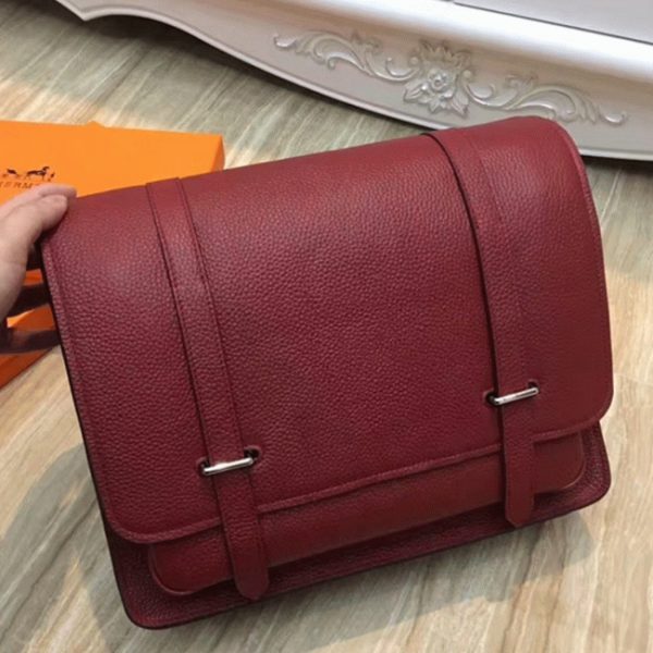 Faux Designer Sac Hermès Steve Messenger Rubis