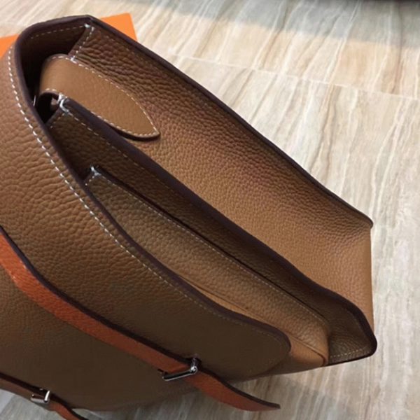 Contrefaçon Sac Hermès Steve Messenger Bicolore Marron – Image 6