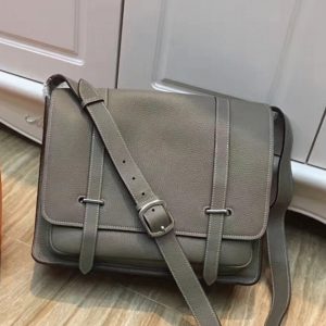 Réplique de Luxe Sac Hermès Steve Messenger Gris