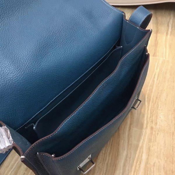 Réplique Sac Hermès Steve Messenger Bleu Jean – Image 5