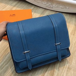 Réplique Sac Hermès Steve Messenger Bleu Jean