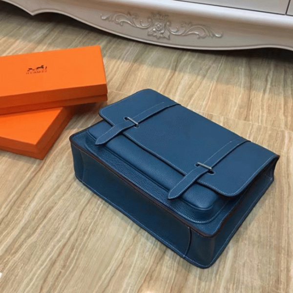 Réplique Sac Hermès Steve Messenger Bleu Jean – Image 2