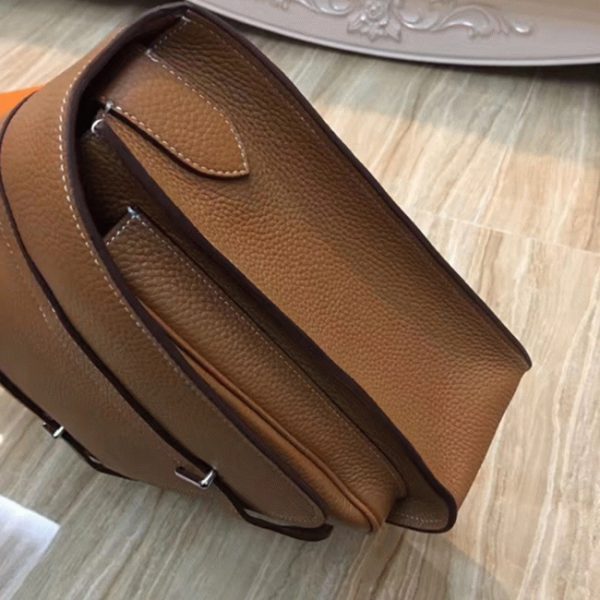 Faux Designer Sac Hermès Steve Messenger Marron – Image 8