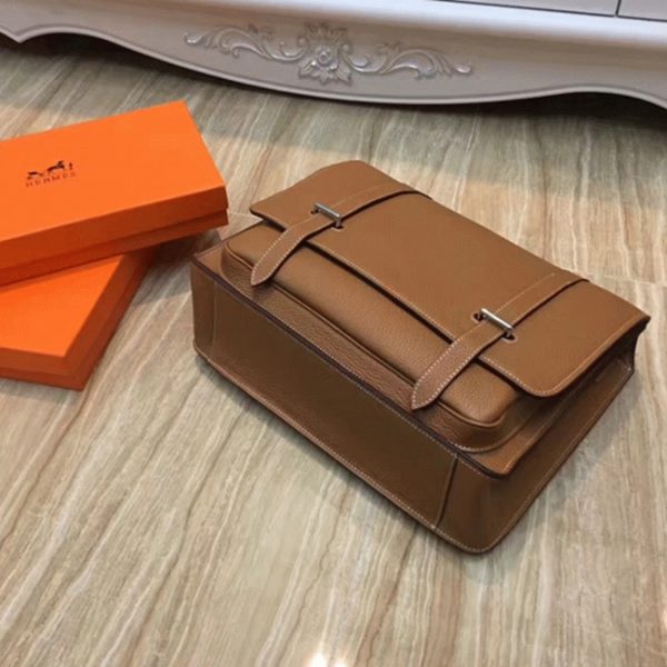 Faux Designer Sac Hermès Steve Messenger Marron – Image 4